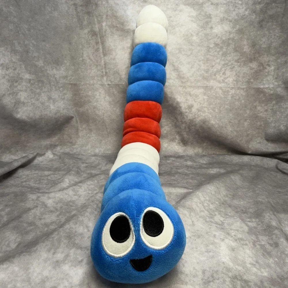 Slither.io Red White Blue Worm Plush Bendable Slitherio Bonkers Toy 24